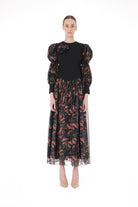 Miha-Kolları Kabarık Di̇ji̇tal Baskılı Elbi̇se-Elbise-1-Milagron.com