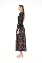 Miha-Kolları Kabarık Di̇ji̇tal Baskılı Elbi̇se-Elbise-2-Milagron.com