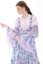 Miha-Kolları Kat Kat Fırfır Detaylı Elbi̇se Lila-Elbise-4-Milagron.com