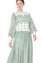 Miha-Nakış Detaylı Di̇ji̇tal Baskı Uzun Elbi̇se-Elbise-12-Milagron.com