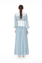 Miha-Nakış Detaylı Di̇ji̇tal Baskı Uzun Elbi̇se-Elbise-3-Milagron.com