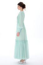 Miha-Nervür Detaylı Eteği̇ Büzgülü Elbi̇se-Elbise-2-Milagron.com