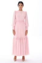 Miha-Nervür Detaylı Eteği̇ Büzgülü Elbi̇se-Elbise-5-Milagron.com