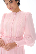 Miha-Nervür Detaylı Eteği̇ Büzgülü Elbi̇se-Elbise-8-Milagron.com