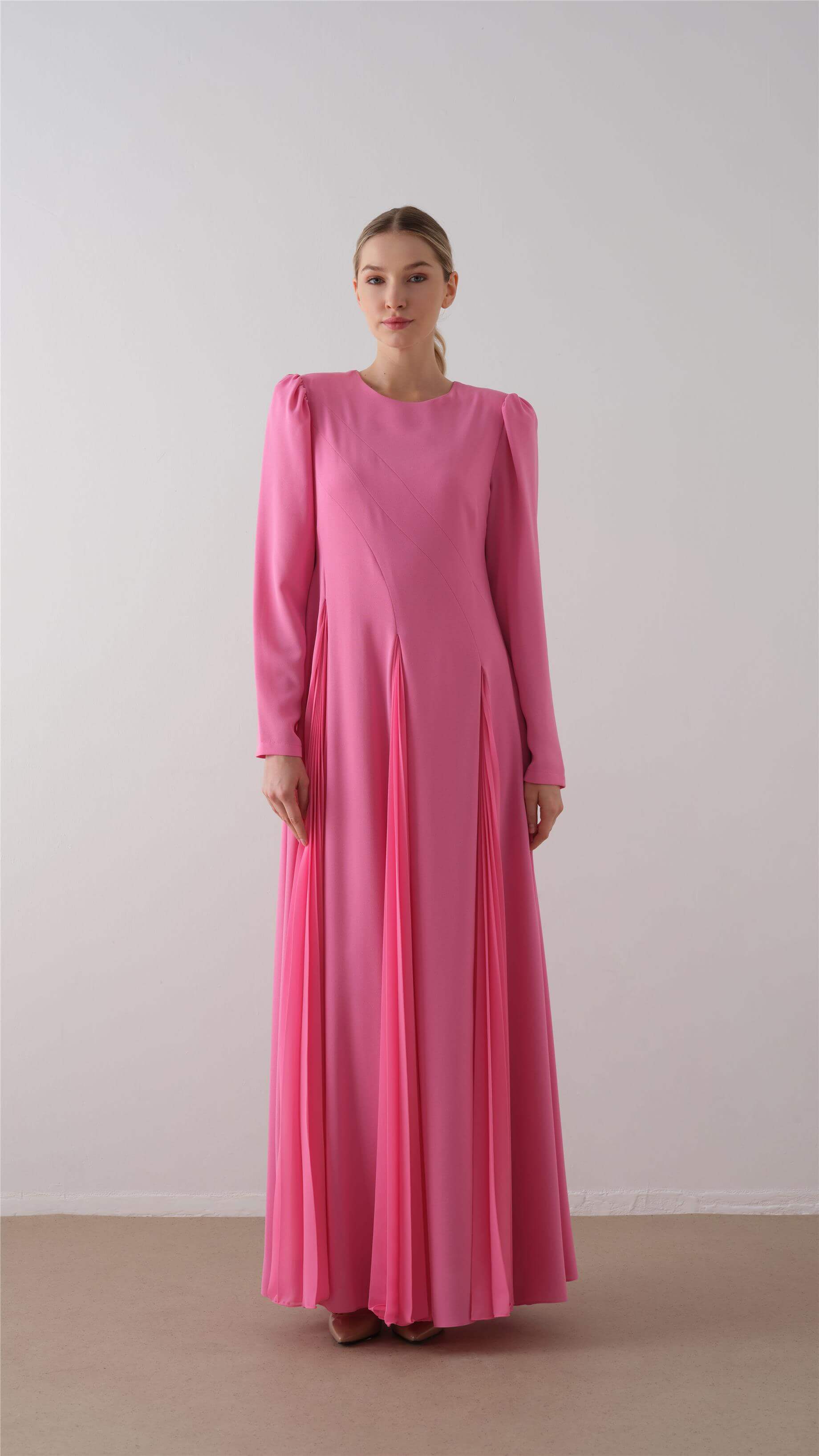 Miha-Parça Pi̇Li̇Seli̇ Krep Şi̇Fon Elbi̇Se Pembe-1-Milagron.com