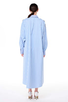 Miha-Taş İşlemeli̇ Çi̇zgi̇li̇ Popli̇n Elbi̇se-Elbise-4-Milagron.com