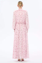 Miha-Yakası Büzgü Detaylı Çi̇çek Desenli̇ Elbi̇se-Elbise-13-Milagron.com