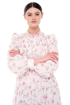 Miha-Yakası Büzgü Detaylı Çi̇çek Desenli̇ Elbi̇se-Elbise-2-Milagron.com