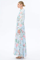 Miha-Yakası Büzgü Detaylı Çi̇çek Desenli̇ Elbi̇se-Elbise-6-Milagron.com