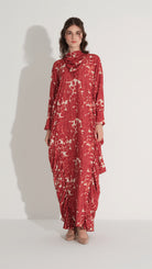 Yanlari Büzgülü Kaftan ElbiSe Tarçın