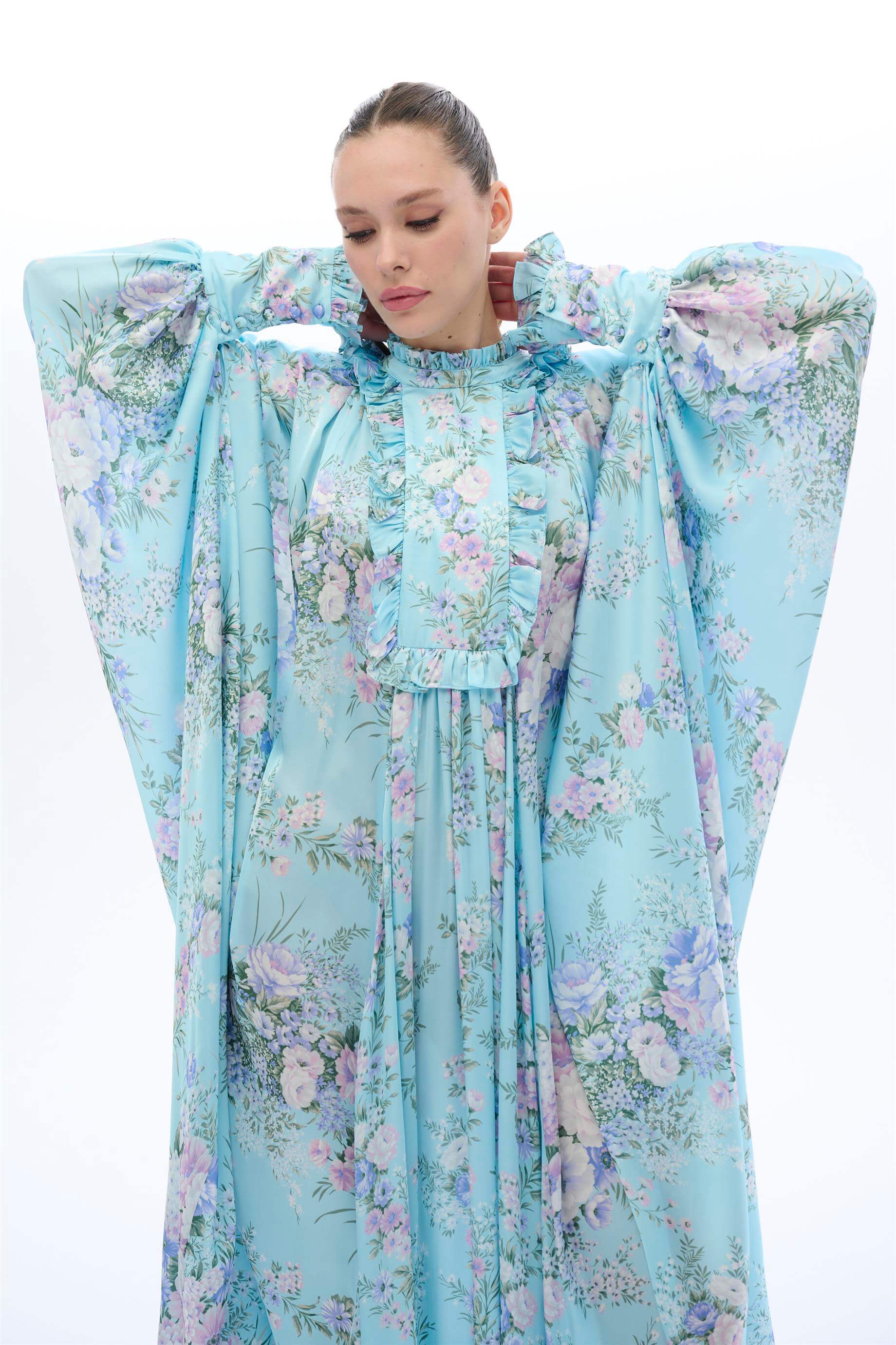 Miha-şeri̇t Garni̇li̇ Kaftan Elbi̇se Mavi-2-Milagron.com