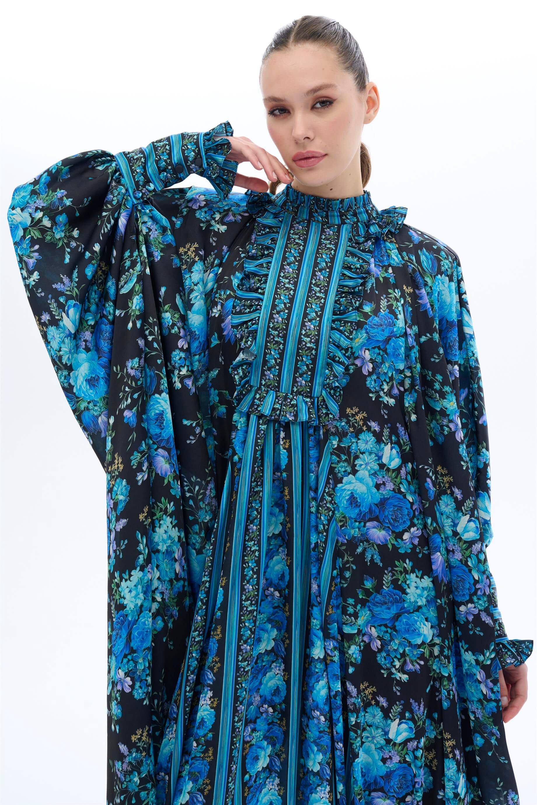 Miha-şeri̇t Garni̇li̇ Kaftan Elbi̇se Mavi-6-Milagron.com