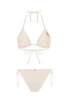 İncili Beyaz Üçgen Bikini Altı - 1