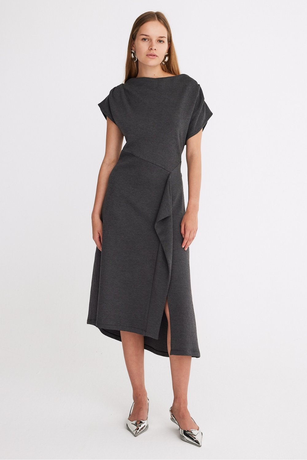 Mirimalist-Cloud Örme Midi Elbise-Elbise-1-Milagron.com