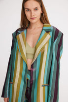 Mirimalist-Gaia Çizgili Oversize Ceket-Ceket-1-Milagron.com