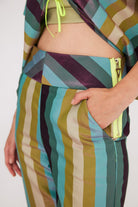 Mirimalist-Gaia Çizgili Pantolon-Kumaş Pantolon-1-Milagron.com