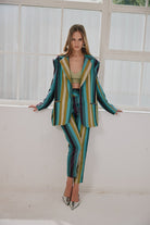 Mirimalist-Gaia Çizgili Pantolon-Kumaş Pantolon-3-Milagron.com