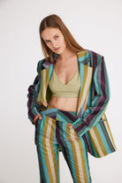 Mirimalist-Gaia Çizgili Pantolon-Kumaş Pantolon-6-Milagron.com