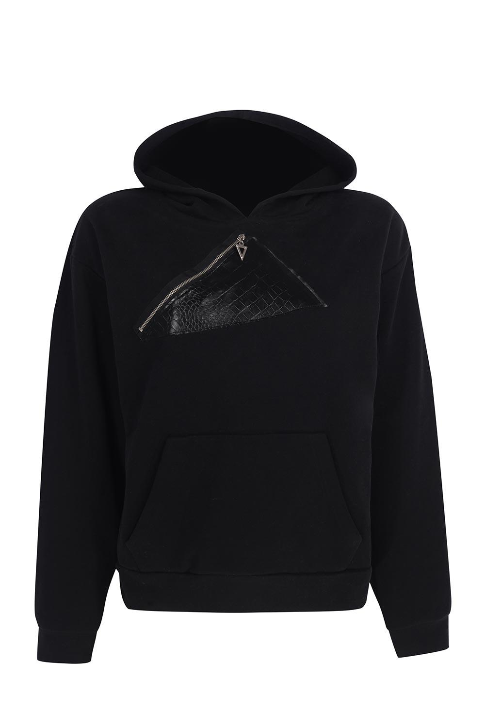 Mirimalist-Piton Black Sweatshirt-Sweatshirts & Hoodies-1-Milagron.com