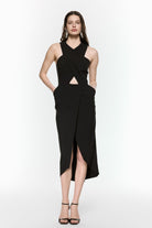 Mirimalist-Revolve Siyah Midi Elbise-Elbise-2-Milagron.com