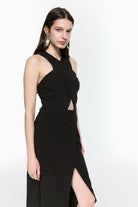 Mirimalist-Revolve Siyah Midi Elbise-Elbise-3-Milagron.com