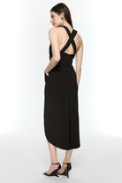 Mirimalist-Revolve Siyah Midi Elbise-Elbise-4-Milagron.com