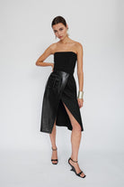 Mirimalist-Savile Straplez Midi Elbise-Elbise-2-Milagron.com