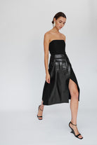 Mirimalist-Savile Straplez Midi Elbise-Elbise-3-Milagron.com