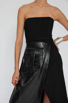 Mirimalist-Savile Straplez Midi Elbise-Elbise-4-Milagron.com