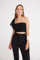 Mirimalist-Tux Flare Pantolon-Kumaş Pantolon-4-Milagron.com