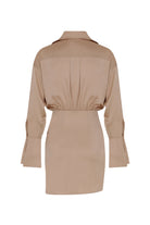 Asymmetrical Satin Shirt Dress