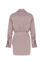 Asymmetrical Satin Shirt Dress