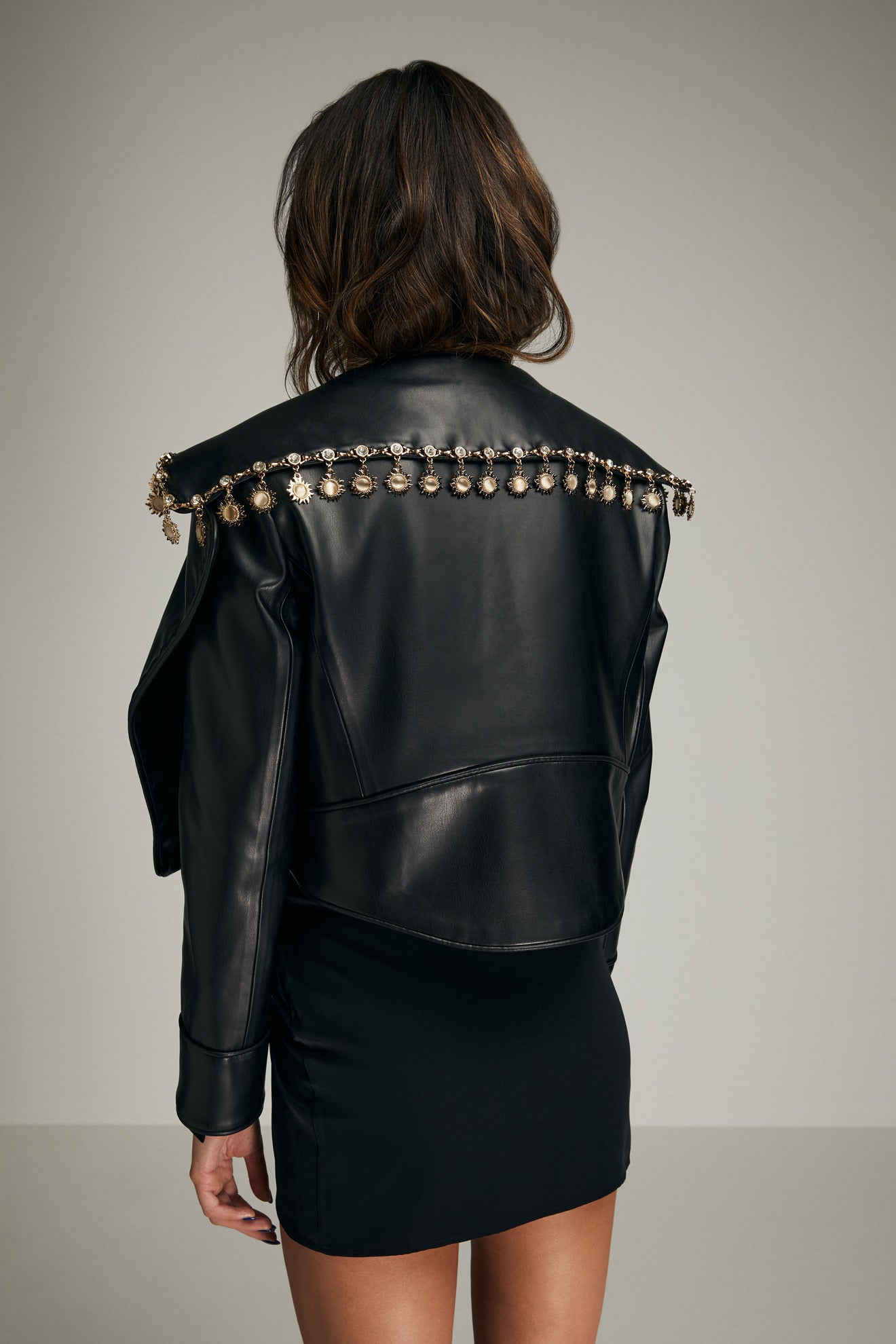 Misole-Black Eternity Vegan Leather Jacket-Jacket-3-Milagron.com