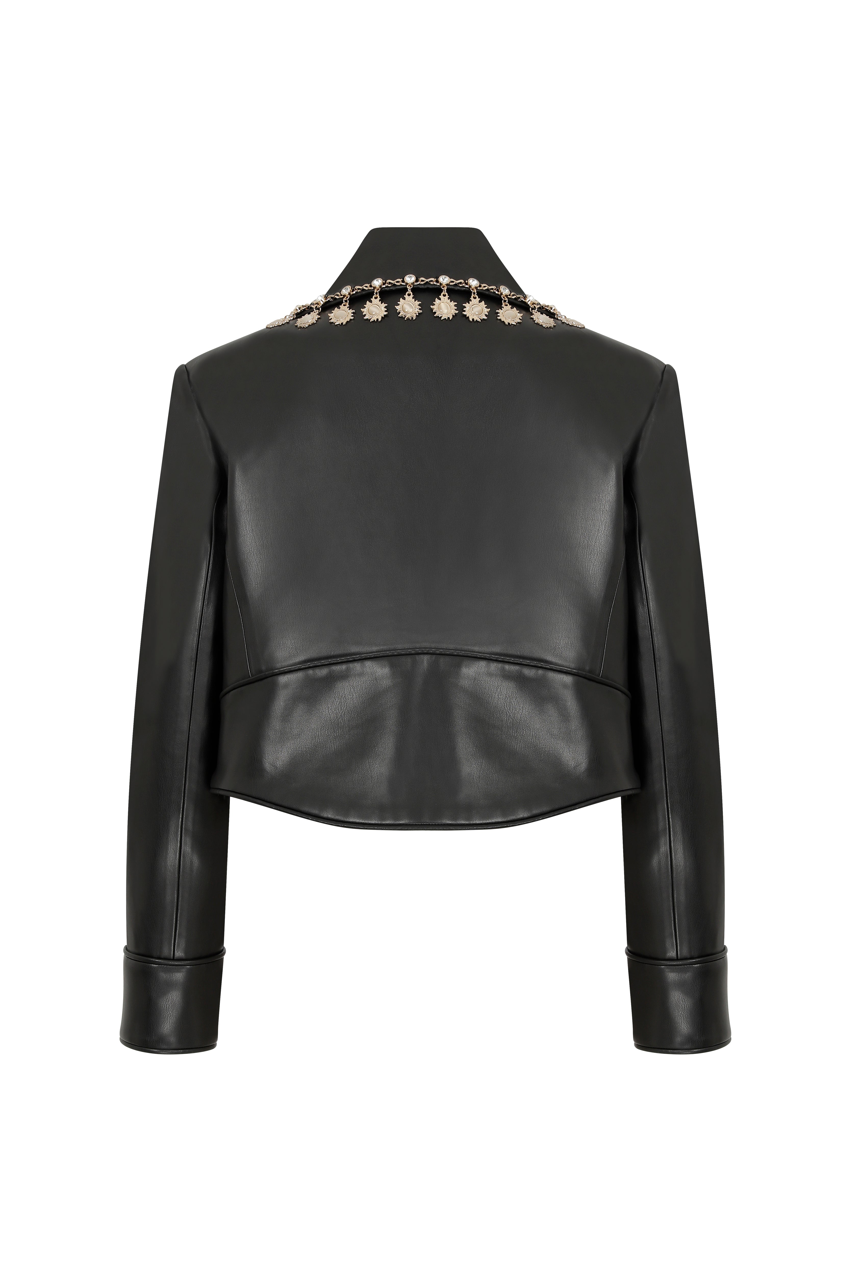 Misole-Black Eternity Vegan Leather Jacket-Jacket-5-Milagron.com