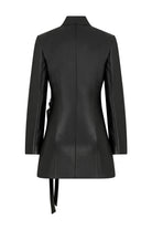 Black Leather Blazer Dress - 3