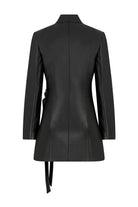 Misole-Black Leather Blazer Dress-Dress-4-Milagron.com