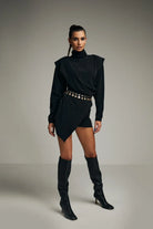 Diva Long Sleeve Crewneck Dress - 1