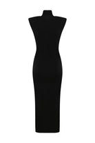 Misole-La Diva Noire Kesik Detaylı Uzun Elbise-Dress-2-Milagron.com