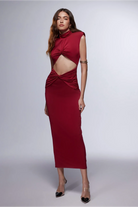 Misole-La Diva Noire Kesik Detaylı Uzun Elbise-Dress-5-Milagron.com