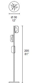 Leaf 3L Lambader Black V2805 Ø30X205 Cm G9 3X5W