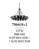 Medusa 9L Sarkit V2732 Ø88X60 Cm G9 8X60W Gu10 1X50W