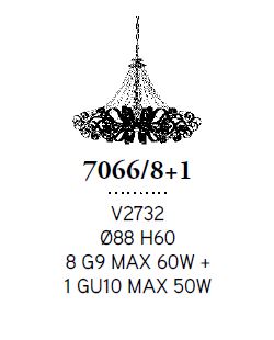 Medusa 9L Sarkit V2732 Ø88X60 Cm G9 8X60W Gu10 1X50W