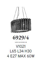 Ondulina Sarkit 4L V1021 Ø65X30 Cm E27 4X60W