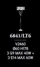 Safari Lambader 6L V2460 Ø60X178 Cm G9 3X40W E14 3X60W