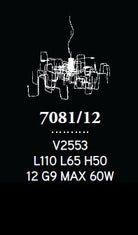 Scarabocchio 12L Sarkit Beyaz V2553 Ø110X50 Cm G9 12X60W