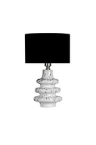 Moena Studio-Atlanta Beyaz Üzeri Siyah Benekli Seramik Abajur – Siyah Başlık-Abajur-1-Milagron.com