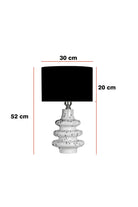 Moena Studio-Atlanta Beyaz Üzeri Siyah Benekli Seramik Abajur – Siyah Başlık-Abajur-3-Milagron.com