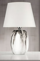 Moena Studio-Beyaz/Siyah Batik Desen Adrien Seramik Abajur - Krem Başlık-Abajur-2-Milagron.com