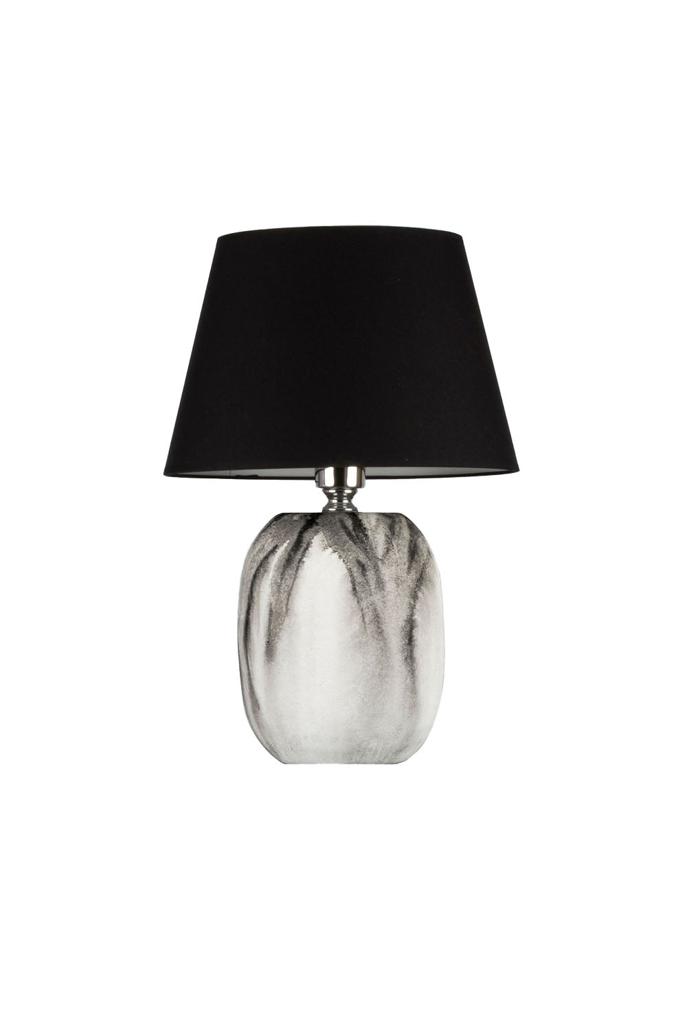 Moena Studio-Beyaz/Siyah Batik Desen Adrien Seramik Abajur - Siyah Başlık-Abajur-1-Milagron.com