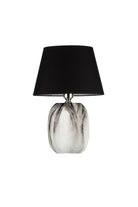 Moena Studio-Beyaz/Siyah Batik Desen Adrien Seramik Abajur - Siyah Başlık-Abajur-1-Milagron.com